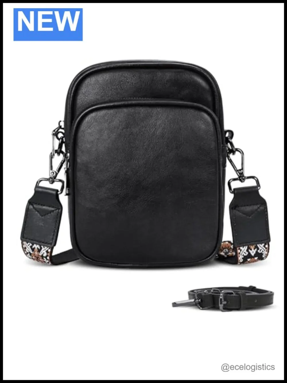 Small Leather Crossbody Bag RFID Phone Purse with Card Slots Adjustable Straps